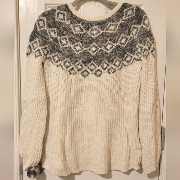 "Justice" Cream and Grey Knitted Sweater - Size 18 (GUC) - Picture 2 of 6